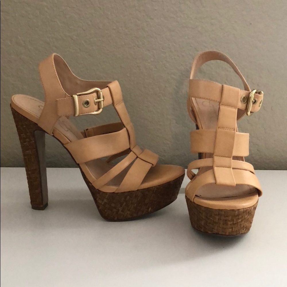Jessica Simpson nude platform sandal block heel